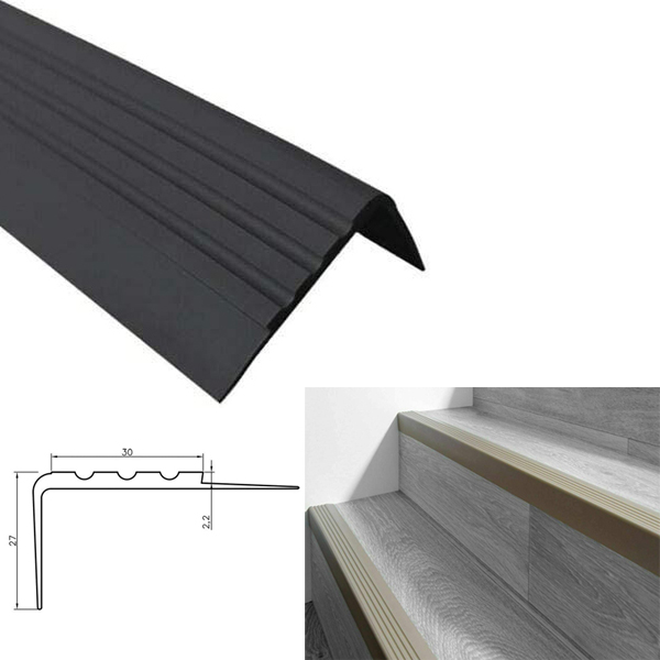 Anti Slip Bullnose Stair Nosing Rubber Angle Step Edge 