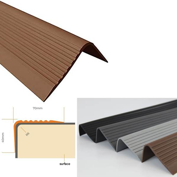 Durable PVC Stair Profile with Anti-Slip Grooves and Easy Installation 