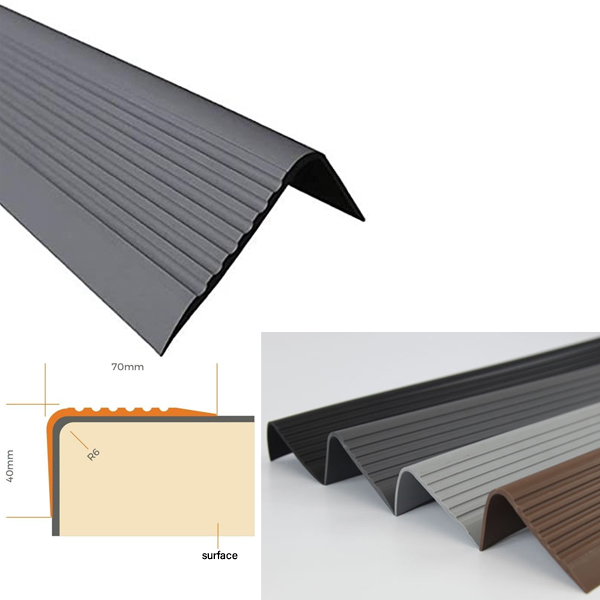 Durable PVC Stair Profile with Anti-Slip Grooves and Easy Installation 