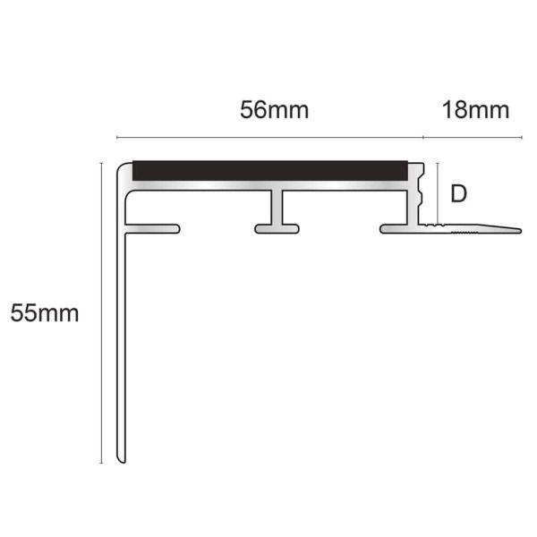  Non Slip Heavy Duty Ceramic Tile-In Tredsafe Nosing for 10mm Flooring 