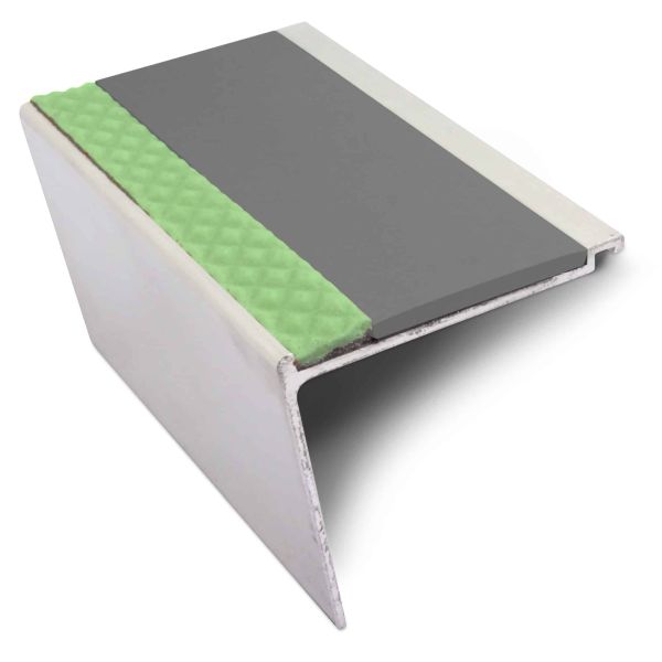 Non Slip 60mm x 55mm DDA Compliant Commercial Stair Nosing  With PVC Insert for Edge Protection 