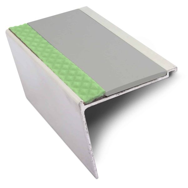 Non Slip 60mm x 55mm DDA Compliant Commercial Stair Nosing  With PVC Insert for Edge Protection 