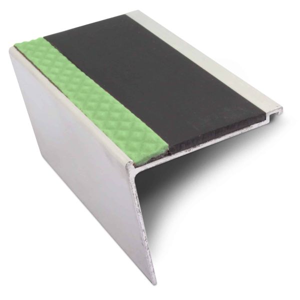 Non Slip 60mm x 55mm DDA Compliant Commercial Stair Nosing  With PVC Insert for Edge Protection 