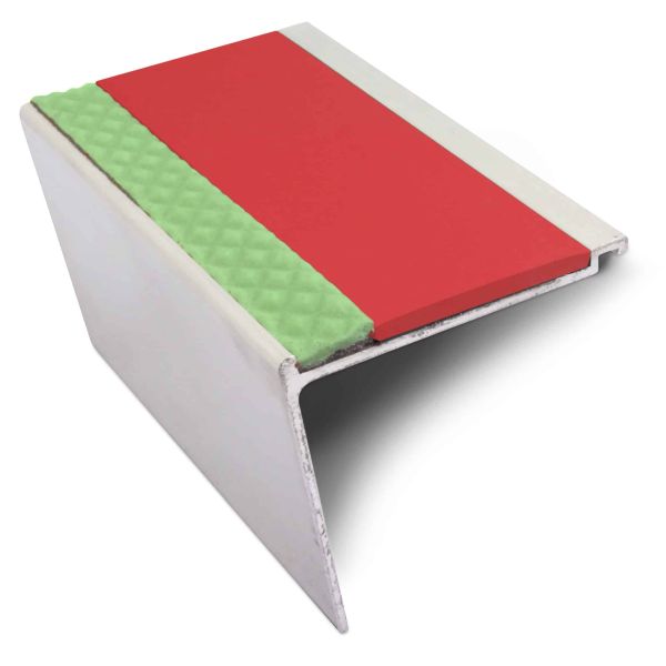 Non Slip 60mm x 55mm DDA Compliant Commercial Stair Nosing  With PVC Insert for Edge Protection 