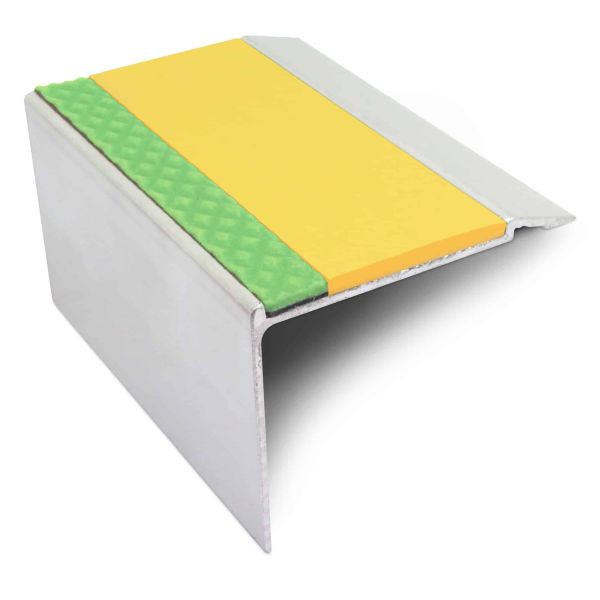 Non Slip 60mm x 55mm DDA Compliant Commercial Stair Nosing  With PVC Insert for Edge Protection 