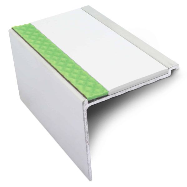 DDA Compliant 60mm x 55mm Non Slip Commercial Stair Nosing With PVC Insert Step Edge Protection 