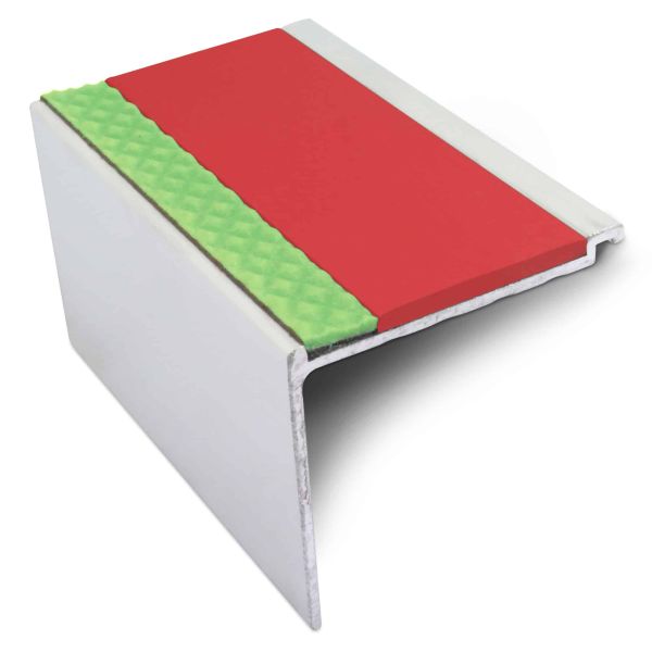 DDA Compliant 60mm x 55mm Non Slip Commercial Stair Nosing With PVC Insert Step Edge Protection 