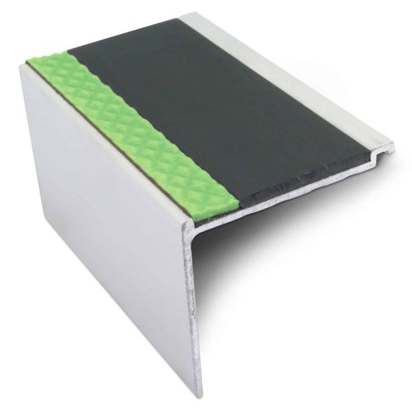 DDA Compliant 60mm x 55mm Non Slip Commercial Stair Nosing With PVC Insert Step Edge Protection 