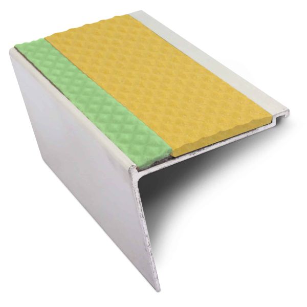 Commercial Tredsafe Stair Nosing 60mm x 55mm with PVC Insert for Step Edge Protection