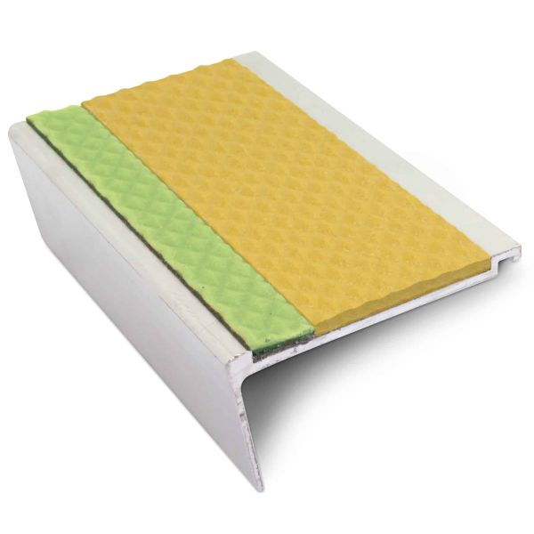 63mm x 32mm Commercial Stair Nosing with PVC Insert Tredsafe Step Edge Protection