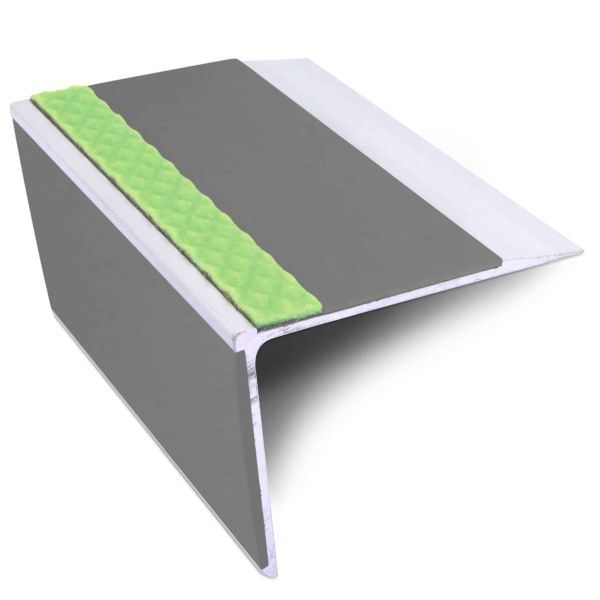 67mm x 55mm DDA Compliant Aluminium Non-Slip Stair Nosing with PVC Insert 