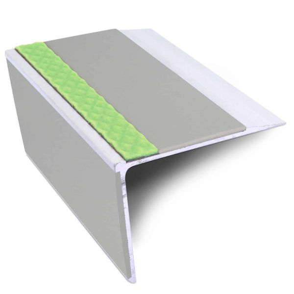 67mm x 55mm DDA Compliant Aluminium Non-Slip Stair Nosing with PVC Insert 