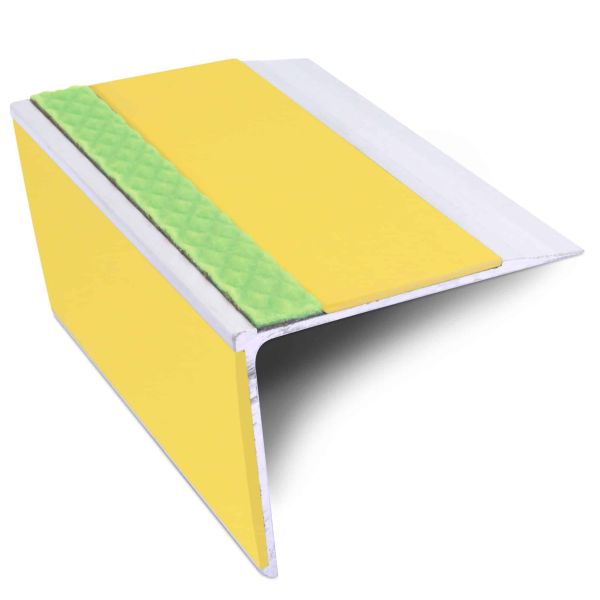 67mm x 55mm DDA Compliant Aluminium Non-Slip Stair Nosing with PVC Insert 