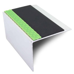 67mm x 55mm DDA Compliant Aluminium Non-Slip Commercial Stair Nosing with PVC Insert