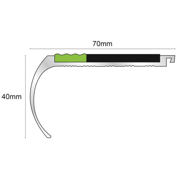 Commercial Stair Nosing 70mm x 40mm Step Edge Protection with Energy-Efficient