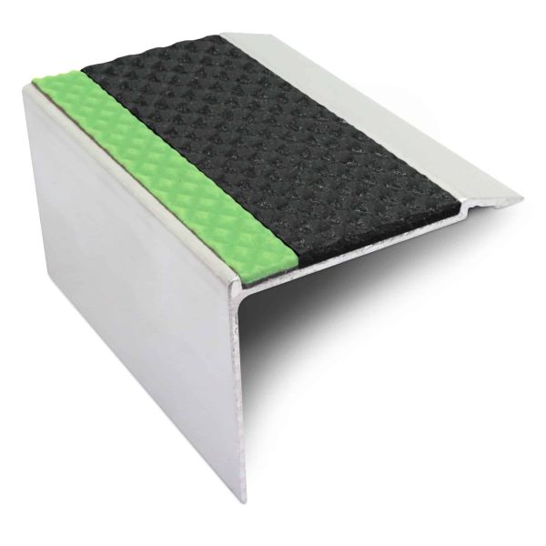 72mm x 55mm Commercial Tredsafe Stair Nosing With PVC Insert for Edge Protection 