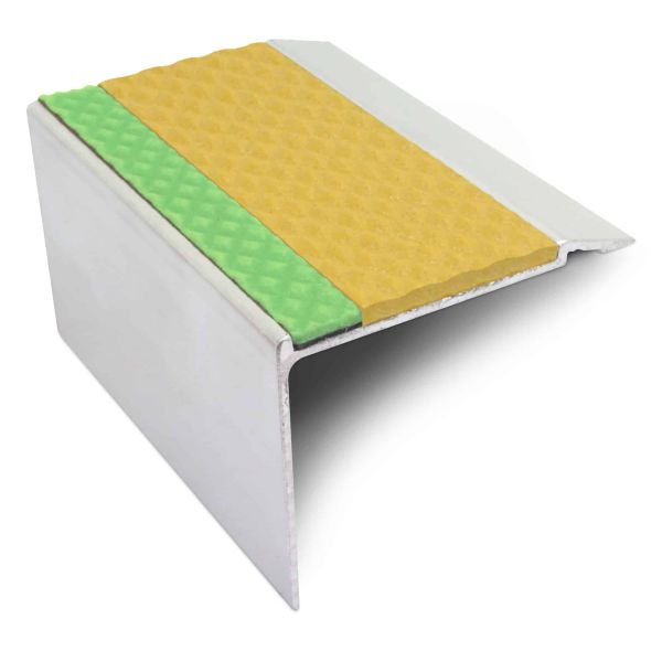 72mm x 55mm Commercial Tredsafe Stair Nosing With PVC Insert for Edge Protection 