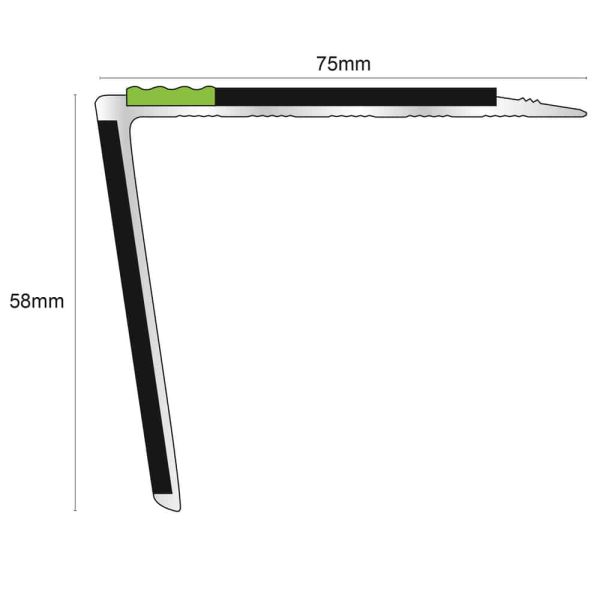 Commercial 75mm x 58mm Illuminated Stair Nosing for Emergency Safety