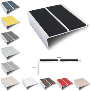 Commercial Non Slip Stair Nosing 91mm x 32mm PVC Insert Edge Trim