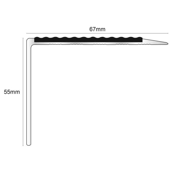 67mm x 55mm Aluminium Commercial Stair Nosing Anti Slip Edge Trim