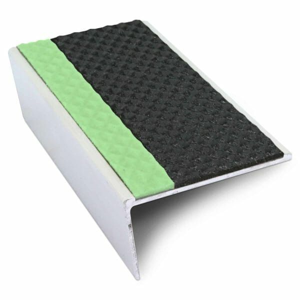 Slip Resistant 57mm x 32mm Commercial PVC Stair Nosing Edge Trim