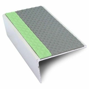 Slip Resistant 57mm x 32mm Commercial PVC Stair Nosing Edge Trim