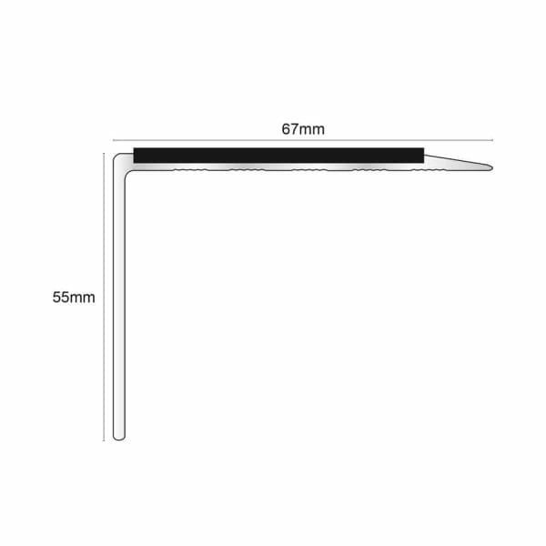 67mm x 55mm DDA Compliant Aluminium Anti-Slip Stair Nosing