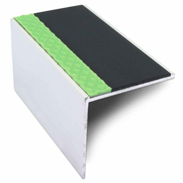 56mm x 55mm Compliant Aluminium Anti Slip Stair Nosing Edge Trim With PVC Insert 