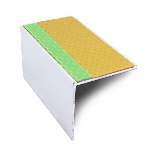 56mm x 55mm Compliant Aluminium Anti Slip Stair Nosing Edge Trim With PVC Insert 