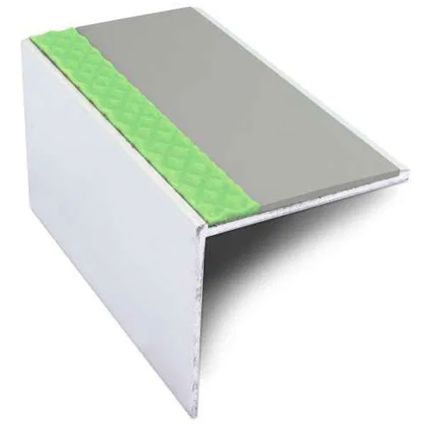 56mm x 55mm Compliant Aluminium Anti Slip Stair Nosing Edge Trim With PVC Insert 