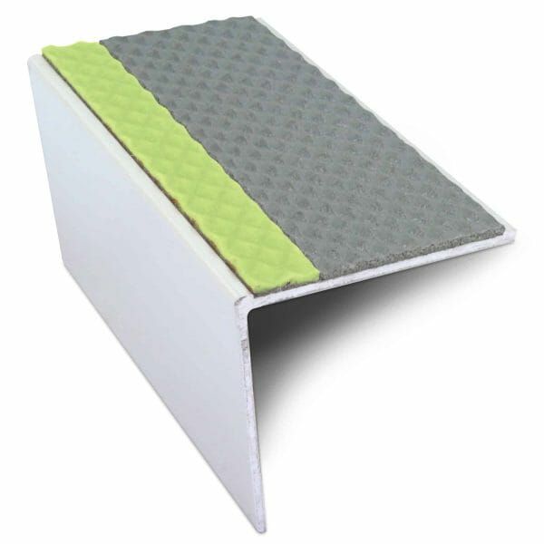 57mm x 55mm DDA Compliant Aluminium Energy Efficient Non Slip Stair Nosing Edge Trim 