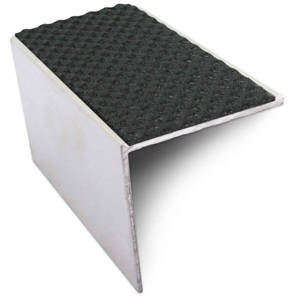 Non-Slip Stair Nosing DDA Compliant Aluminium Edge Trim with PVC Insert 56mm x 55mm