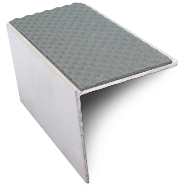 Non-Slip Stair Nosing DDA Compliant Aluminium Edge Trim with PVC Insert 56mm x 55mm