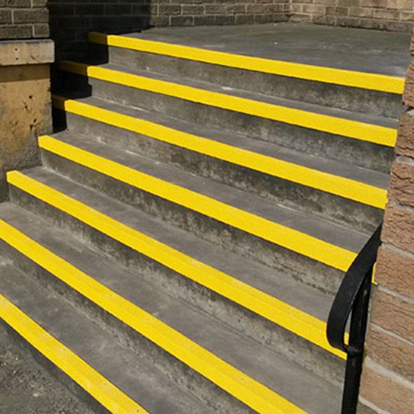 70mm x 30mm Anti-Slip Medium Grit Stair Nosing Yellow Cover 