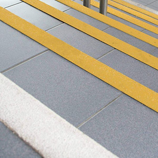 70mm x 30mm Anti-Slip Medium Grit Stair Nosing Yellow Cover 