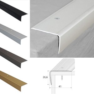 Non Skid Aluminium Stair Nosing for Wooden Stair Treads with Screw Installation