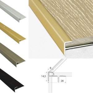 Slip Resistance Aluminium Stairs Nosing For Luxury Click Vinyl Flooring