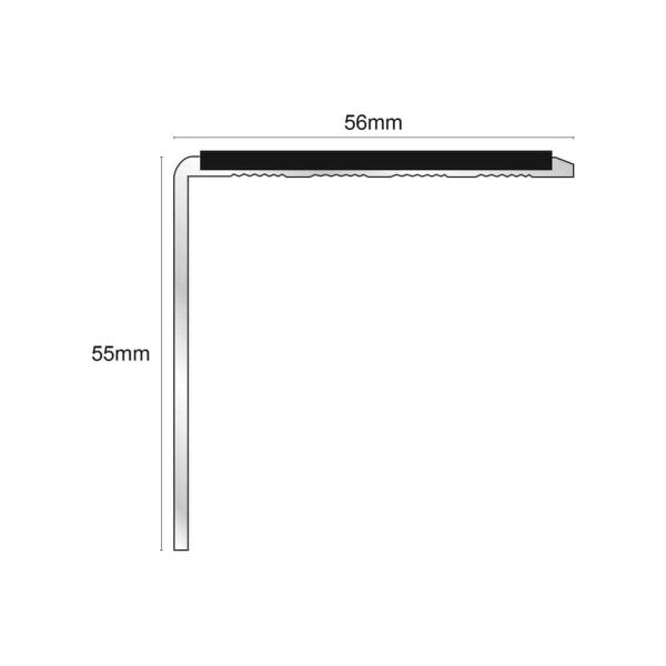 External Grade 56mm x 55mm Non-Slip Stair Nosing Insert with High Durability 