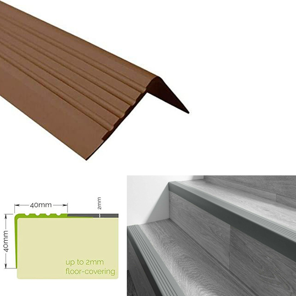 Non Slip Stair Nosing Bullnose Rubber Angle Step Edge For Aesthetic Finish