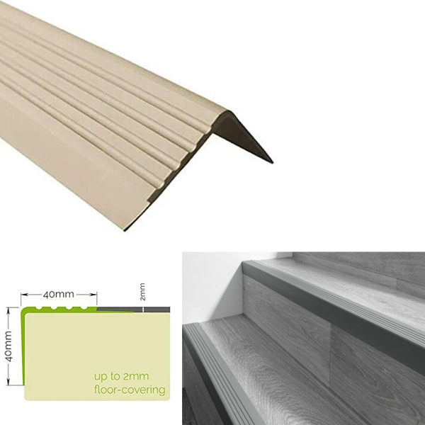 Non Slip Stair Nosing Bullnose Rubber Angle Step Edge For Aesthetic Finish