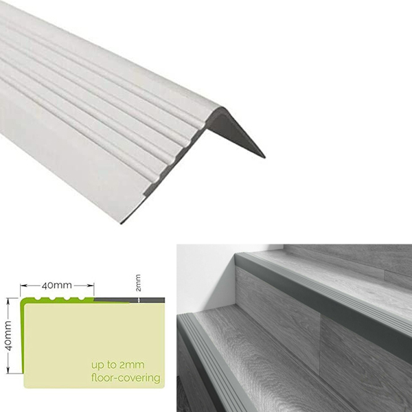 Non Slip Stair Nosing Bullnose Rubber Angle Step Edge For Aesthetic Finish