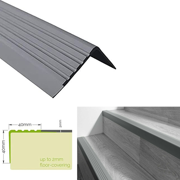 Non Slip Stair Nosing Bullnose Rubber Angle Step Edge For Aesthetic Finish