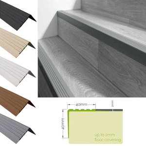 Non Slip Stair Nosing Bullnose Rubber Angle Step Edge For Aesthetic Finish