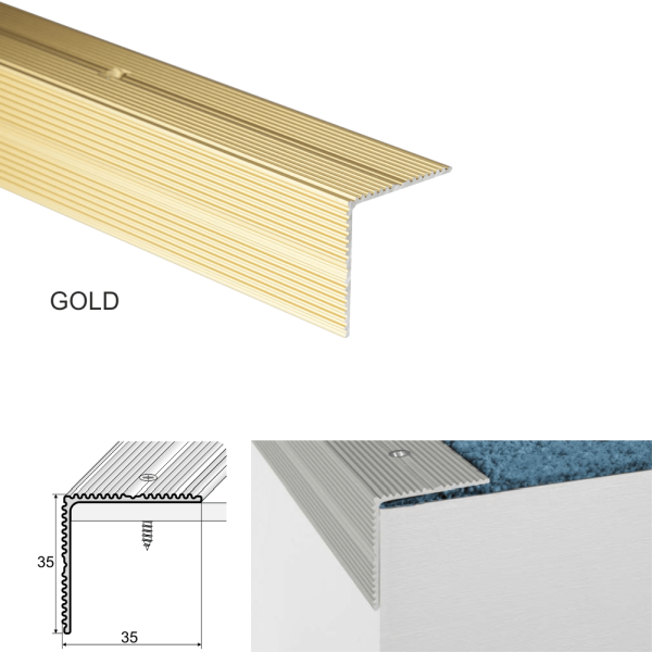 Non-Slip Stair Nosing for Wooden Treads Screw Fix Installation for Secure Grip