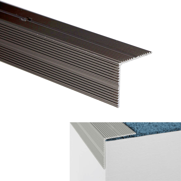 Non-Slip Stair Nosing for Wooden Treads Screw Fix Installation for Secure Grip