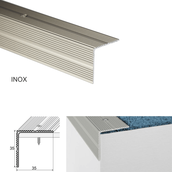 Non-Slip Stair Nosing for Wooden Treads Screw Fix Installation for Secure Grip