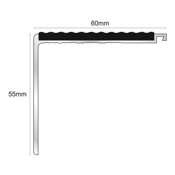  Non Slip Tredsafe 60mm x 55mm Stair Nosing 