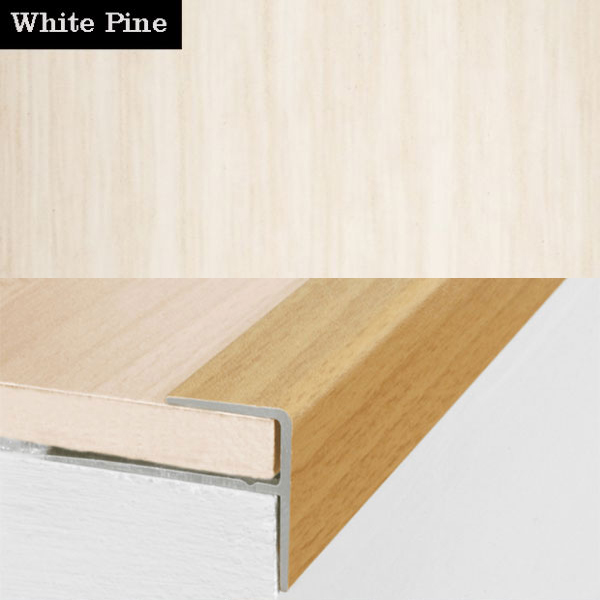 15mm x 22mm Aluminium Push-In Wood Effect Stair Nosing Edge Trim 