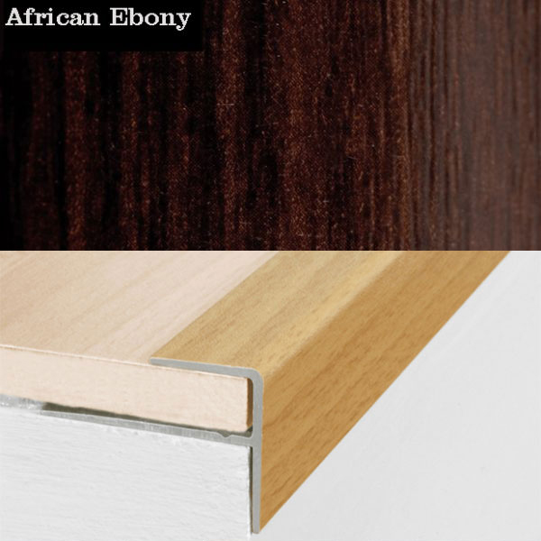 15mm x 22mm Aluminium Push-In Wood Effect Stair Nosing Edge Trim 