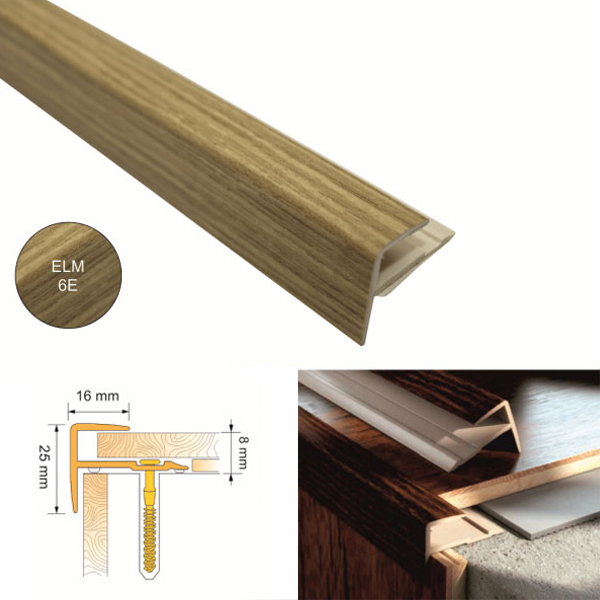 Push In UPVC Stair Nosing Profile for Stair Edge Trims